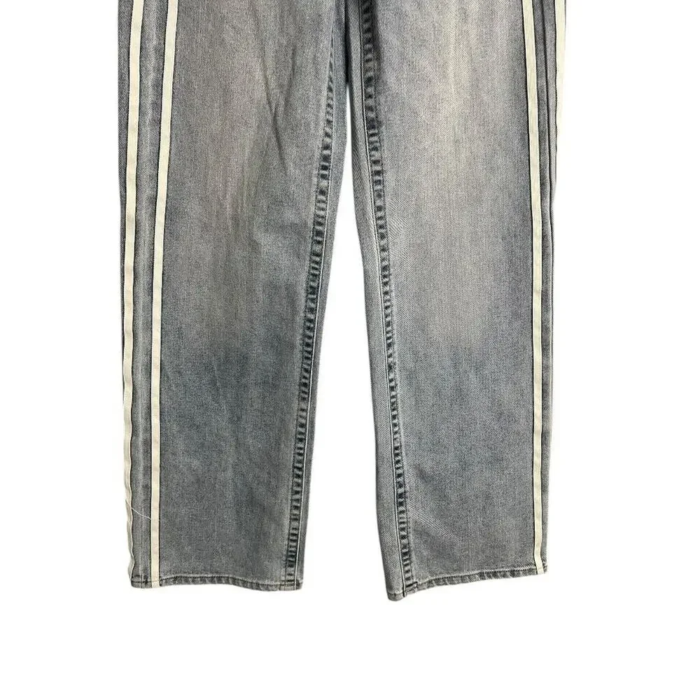 Celebrity Pink Wide Leg Jeans Juniors 1/25 Blue Medium Wash Side Stripe Stretch - Picture 6 of 7